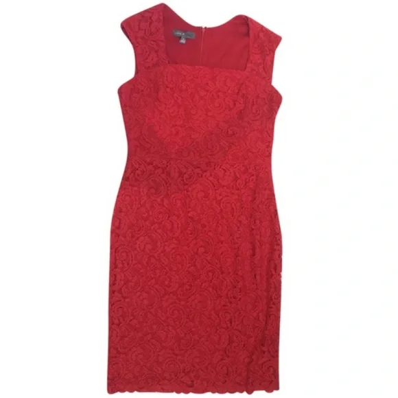 Donna Ricco Dresses | Donna Ricco Red Lace Mid-Length Cocktail Dress Size 16 (Xl, Plus Ox) | Color: Red | Size: 16 | Derojue's Closet Donna Ricco Dresses | Donna Ricco Red Lace Mid-Length Cocktail Dress Size 16 (Xl, Plus Ox) | Color: Red | Size: 16 | Derojue's Closet